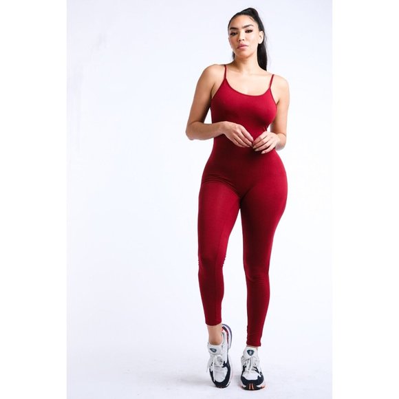 Women's Spaghetti Strap Bodycon Tank One Piece Jumpsuits Rompers S M L - Picture 7 of 8